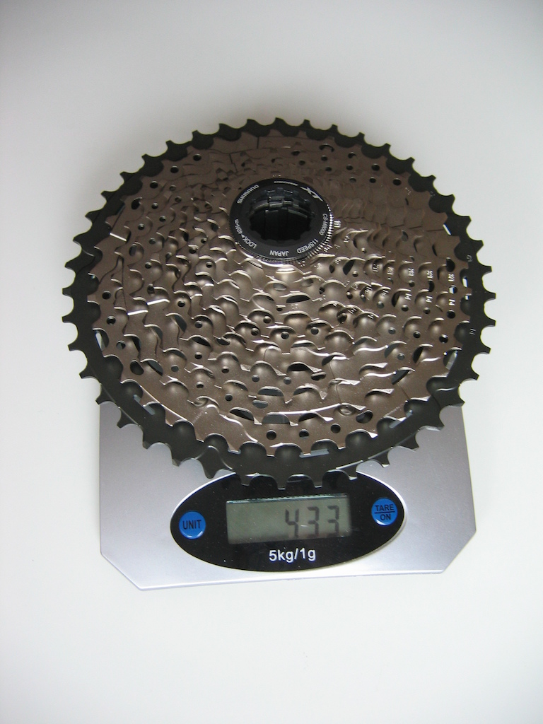 Shimano XT M8000 11-42 cassette on weight