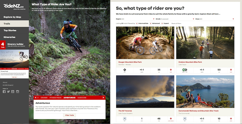 RideNZ.co is a new website aimed at helping people plan their cycling holidays in the Central North Island.
