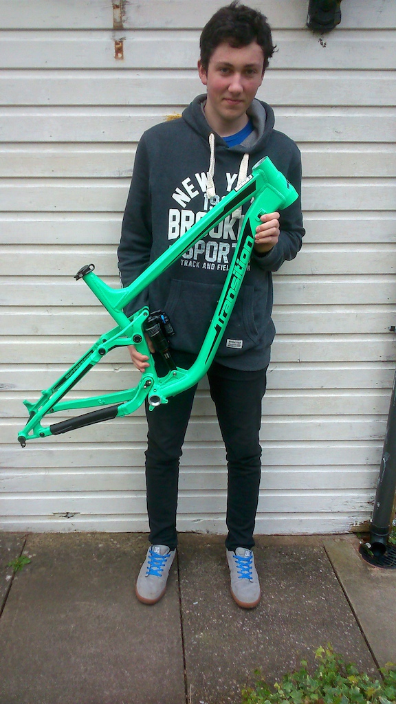 Ollie with his new frame