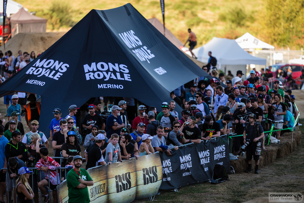 The fans packed in right up to the gate for the Mons Royale Dual Speed and Style at Crankworx in Rotorua, New Zealand as the festival's first broadcast got underway Thursday.  (Photo by Clint Trahan/Crankworx)