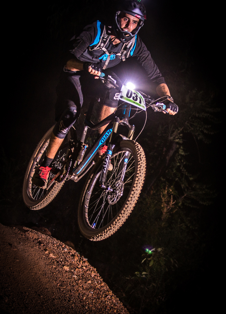 Racing a night time enduro event
