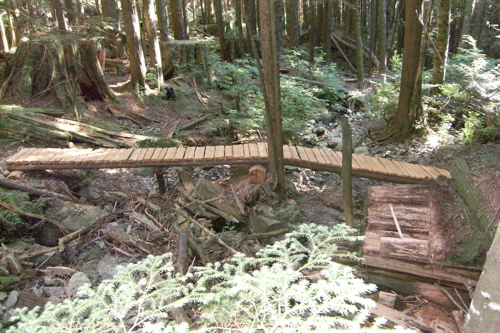 Finished bridge across Mossom Creek... turned out to be very inviting for the moto crowd... The great Mossom connector was doomed...
