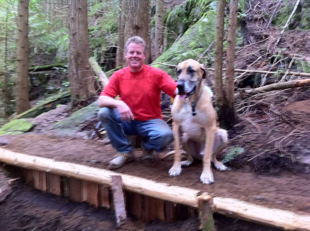 GR &amp; Hamlet on Hammertime - new side-cut bench to get across steep off-camber section to rock rollover - just built!