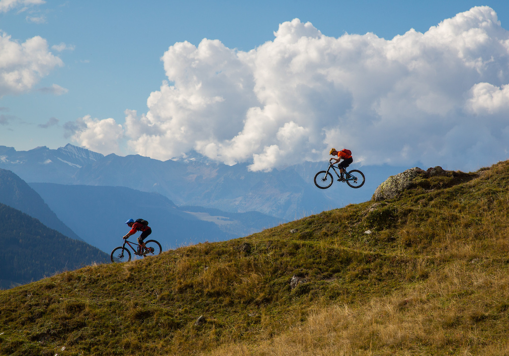 Catching air on the top of the Vallée Express ride. Ryan Dunfee photo.