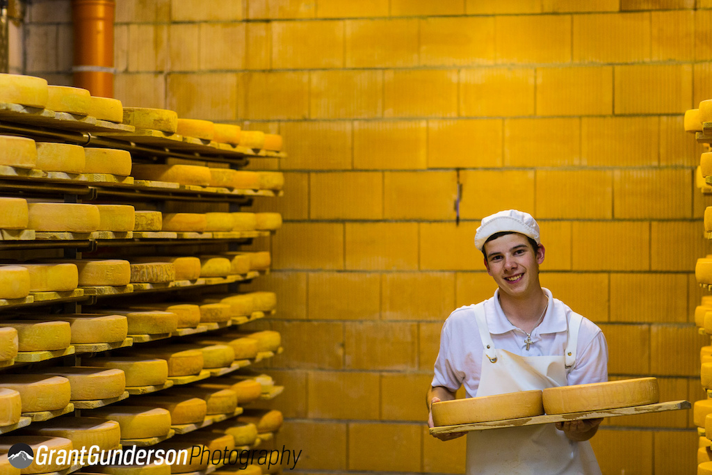 Cheese is an integral part of the Swiss experience and diet, and we stopped by Fromegerie Verbier to pick up some goods for the night's fondue. Grant Gundeson photo.