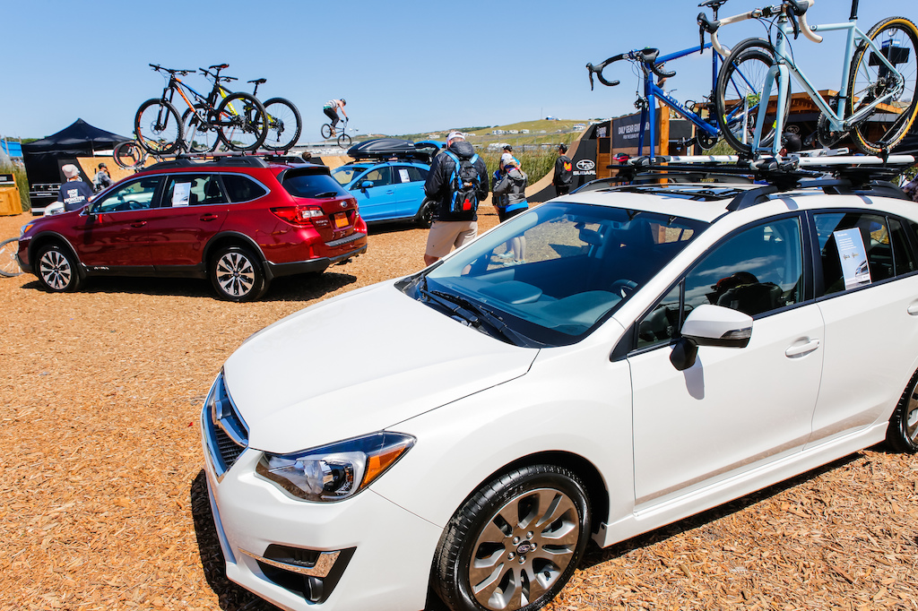 The Subaru booth had a great wooden halfpipe built by the Lumberyard Indoor Bike Park from Portland, Oregon.