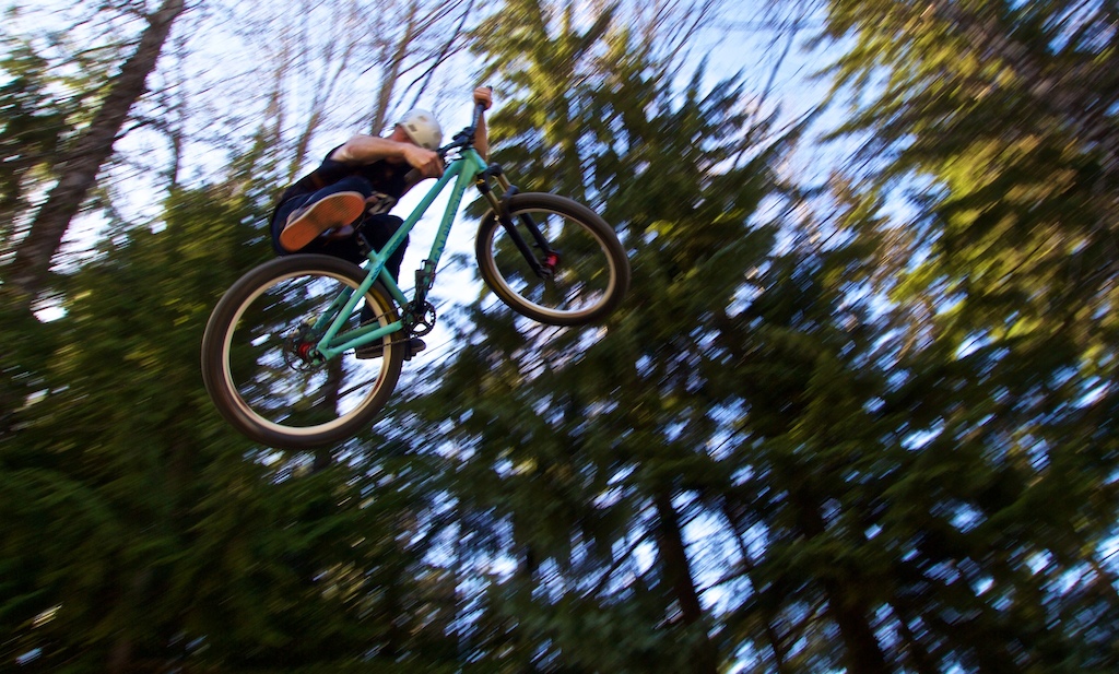 Joe Showing some style on his Green Bicycles.