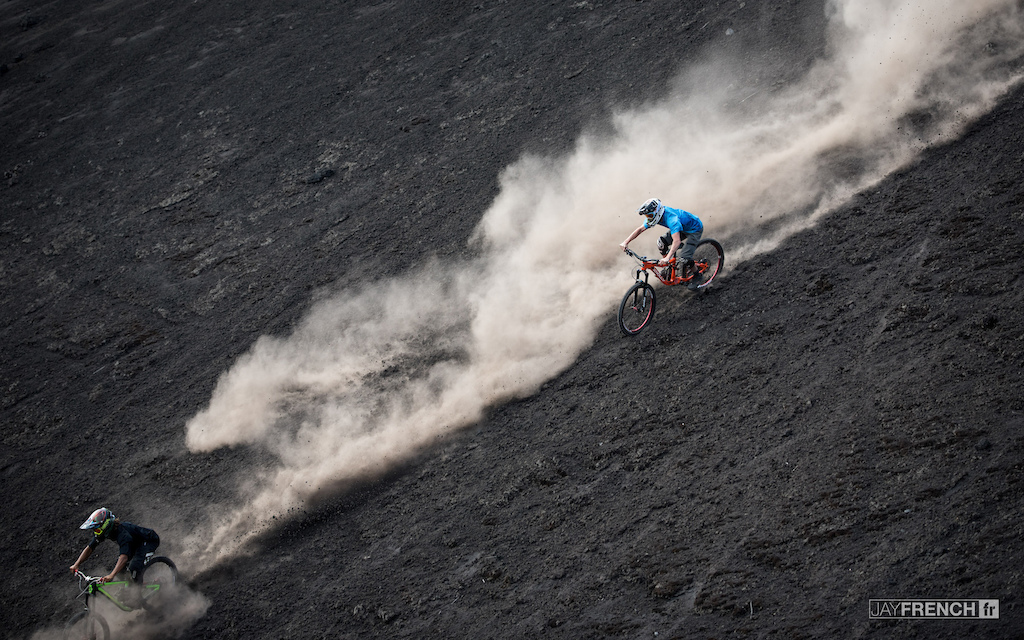 Shredding down Batur. Jay French Photo