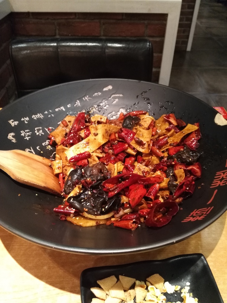 spicy pot with double peppers ,tastes great,it s actually a  tongue  challenge lol