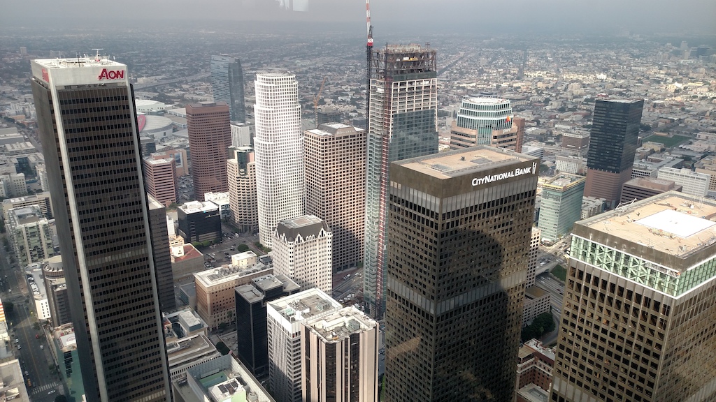 Work, 70th floor, US Bank tower, tallest building in L.A. for now. My
 next project, building under construction in  distance will soon be the tallest West of the Mississippi!