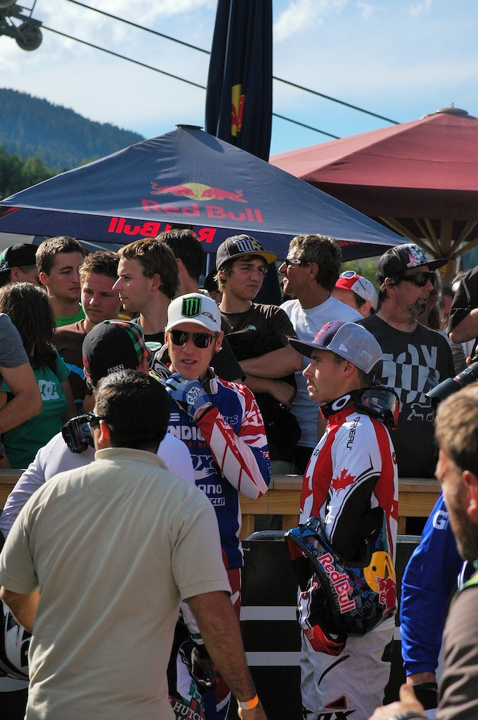 Post-race at the 2012 World Championships in Leogang.