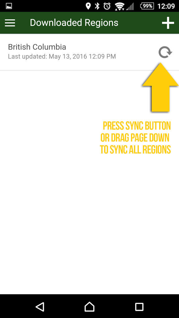 Sync downloaded region step 2
