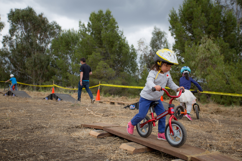Even the little tykes on the push bikes were having a great time in the fun zone.