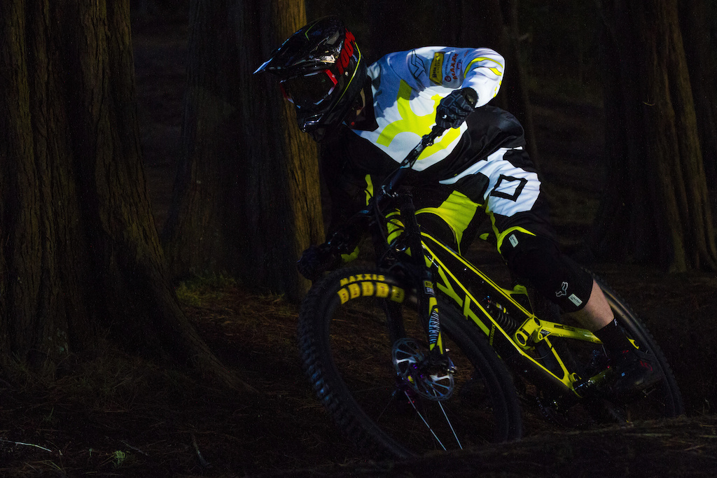 Chasing the last light and just about getting away with it, using a bunch of helmet mounted lights!