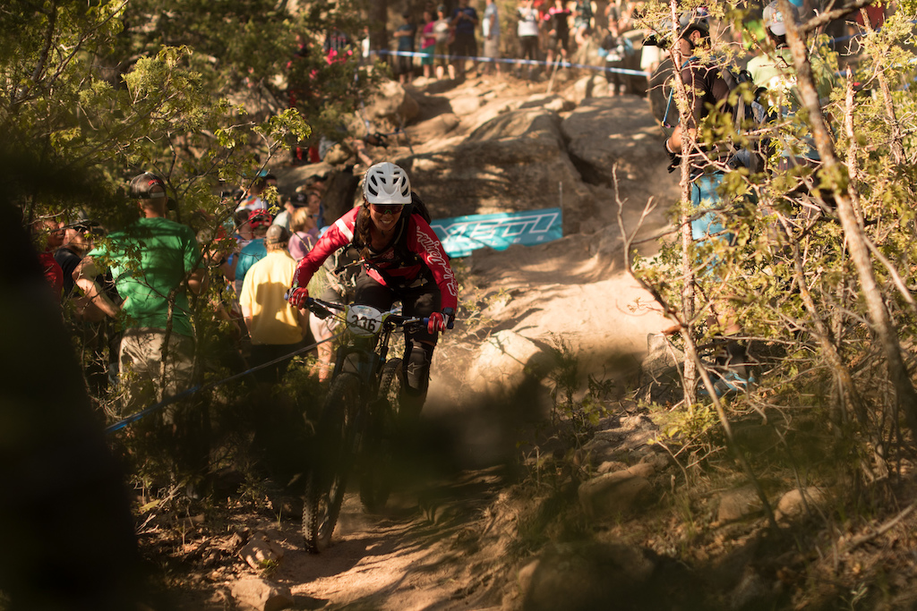 Gina riding in to second place on stage 4, to take 4th overall at Santa Fe BME