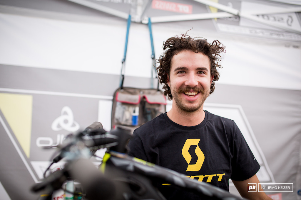 "My job is taking care of all the bikes at the race and between races. I always prepare all bikes at home and check all bearings and wheels, the cassette, brakes, rotors,  tires and suspension. I try to arrive at the race with almost a new bike basically, so that we have a bit less stress at race days. 

We do try several tires at races, and I often discuss with Nino in between races on any changes in setup. 

With regards to suspension he does most by himself, which he tweaks from his base setup. He knows exactly what he wants. We know what he needs and wants. We've worked together for a long time, which helps. 

As for the chain, we put a new chain on two to three days before the race. He has to run it in and check if everything is in order. That's why I want to come to a race with perfect bikes. If you start working on it on the World Cup, you never know. You never know if you tighten and loosen stuff over and over again."