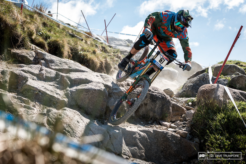 Steve Peat goes full plaid and argyle for his last WC race in Fort William.