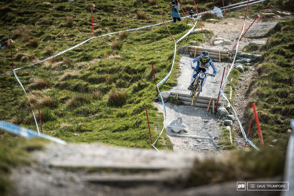 Sam Hill always has high hopes on the slopes of Aonach Mor but struggled to keep pace with the top guys today.... But don't count him out just yet, he is still very much in touch.