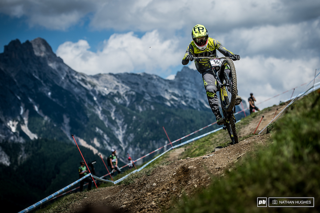 Third place for Remi Thirion here last year, second fastest TT this afternoon. The place clearly suits him and you can bet he's ready to tear the Leogang course a new one if it rains.