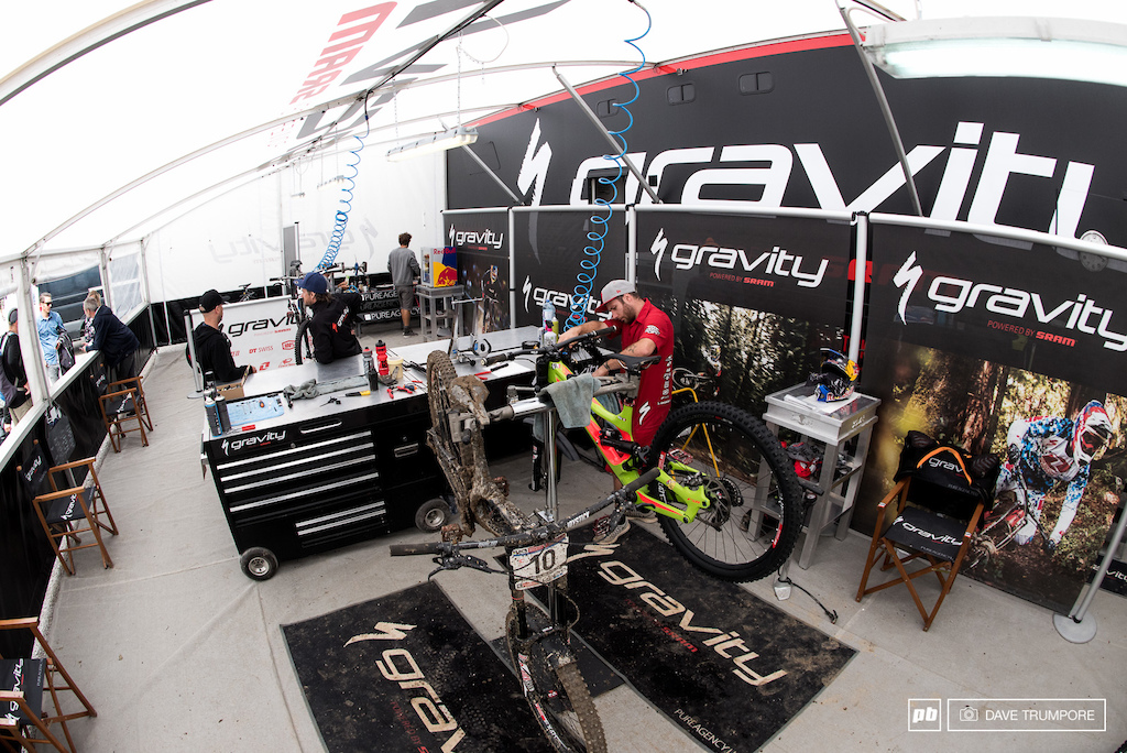 Kevin had his hands full today prepping bikes for two riders both with very high chances of winning.