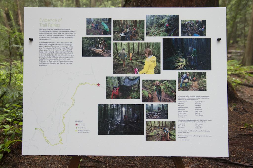 We placed several informational posters along the trail to describe the project and help guide people to see the entire installation.