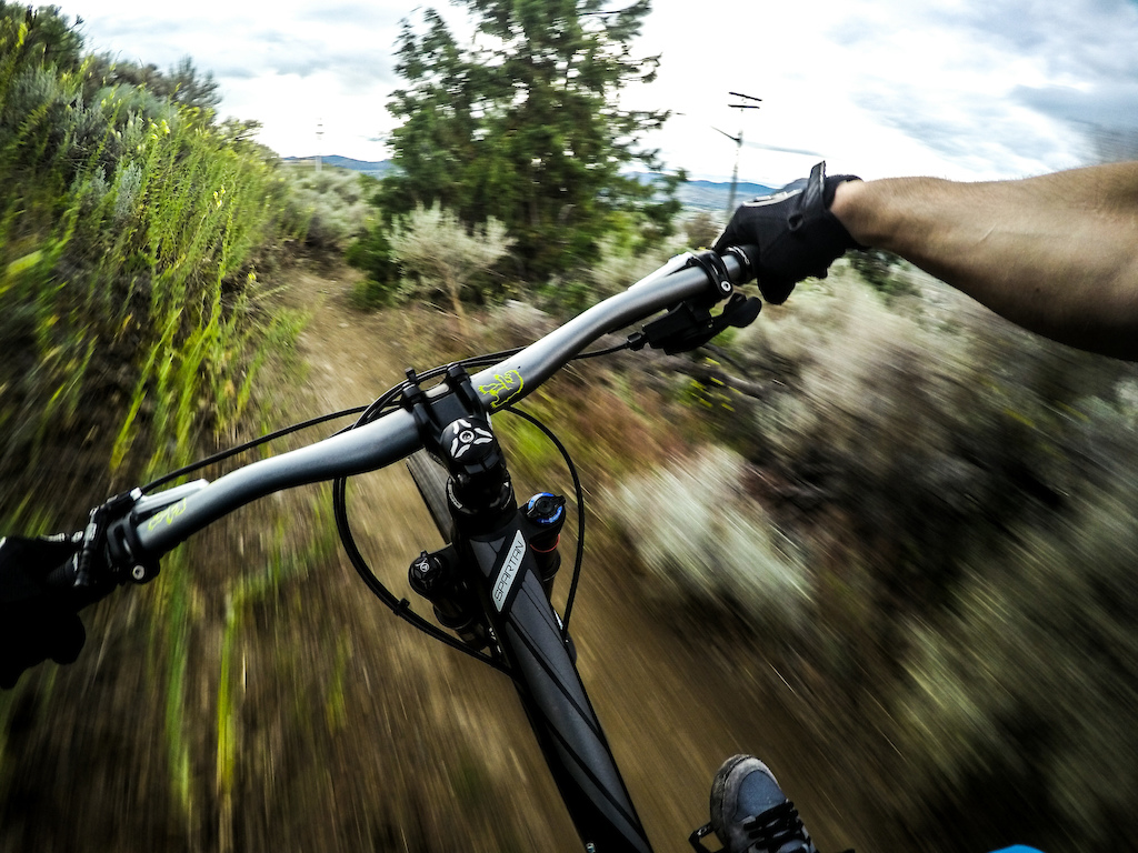 Cool shot of the bike in action during a ride in Loops.