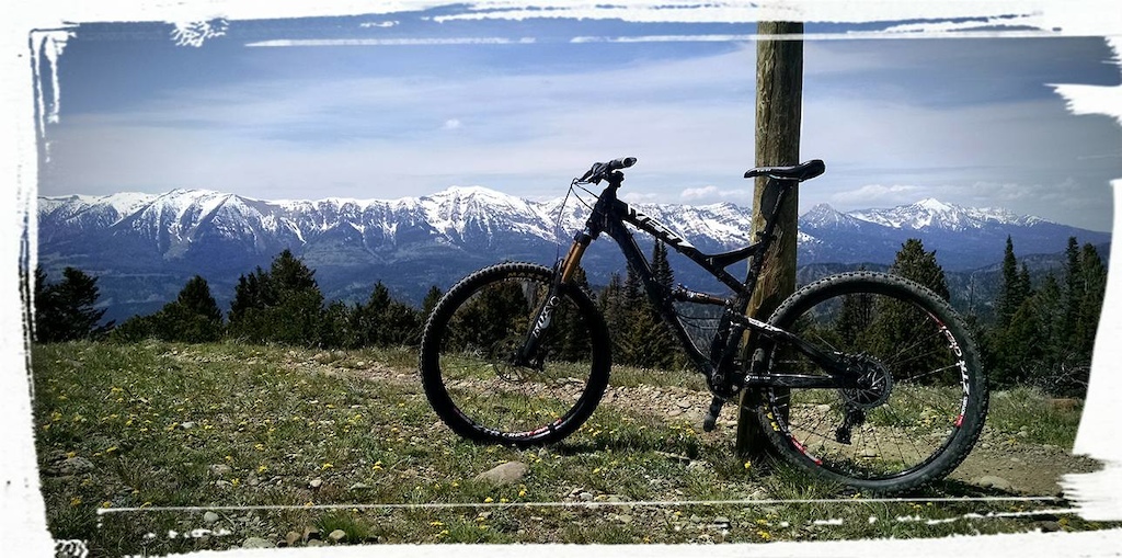 Local single track with Bridger Mountains