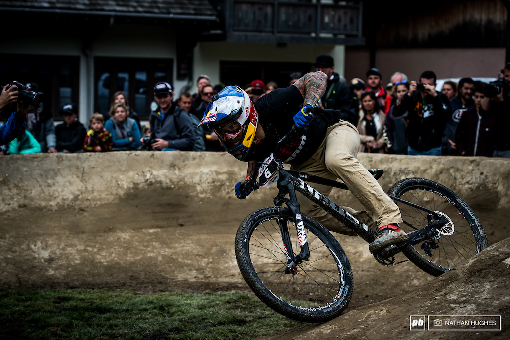 Tomas Slavik goes straight into beast mode when there are berms to be ridden.