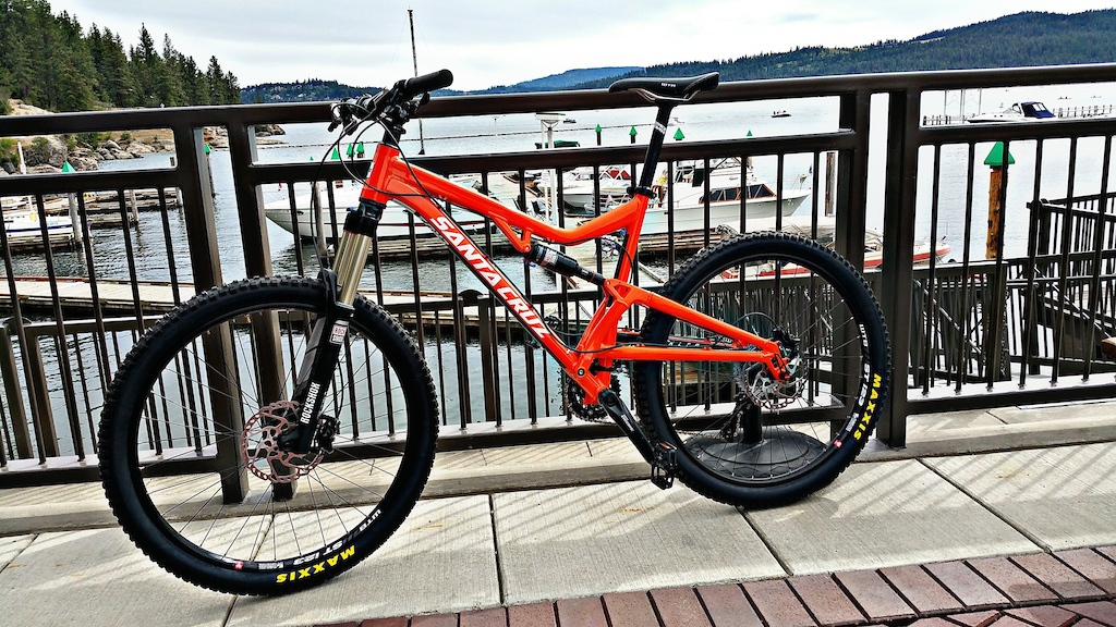 My new 2016 Heckler R Build from Santa Cruz Bicycles at the Coeur d Alene waterfront. Taken moments after I picked it up at CDA Bike Co 