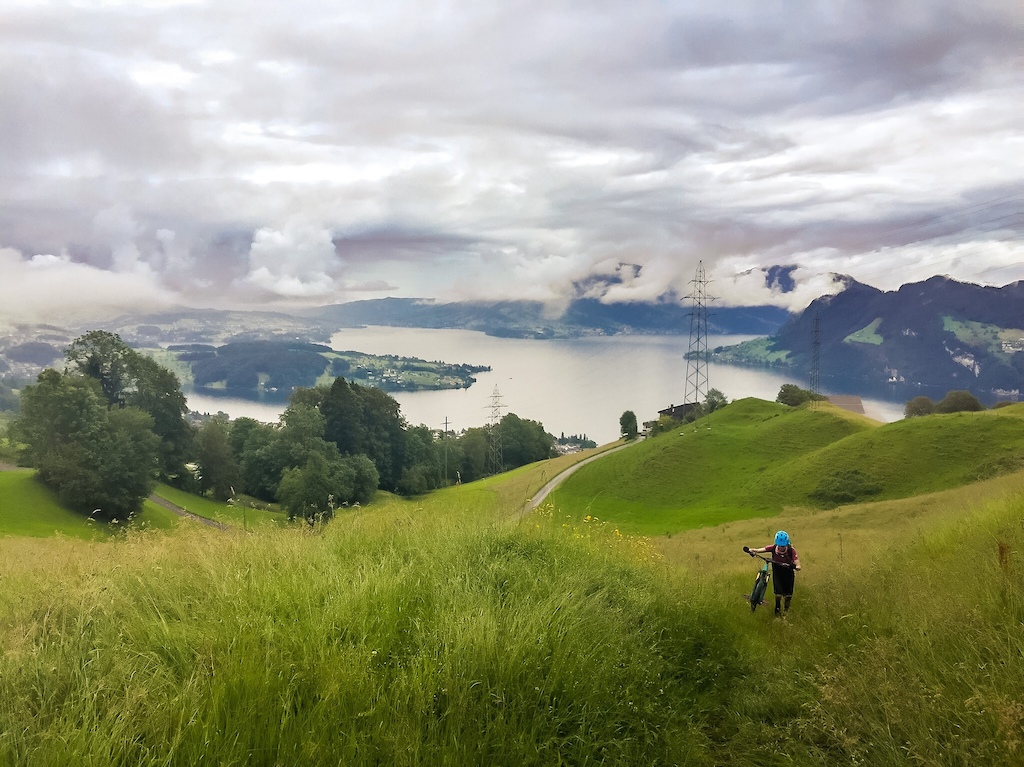 beautiful view from Renggpass down to Lake Lucerne