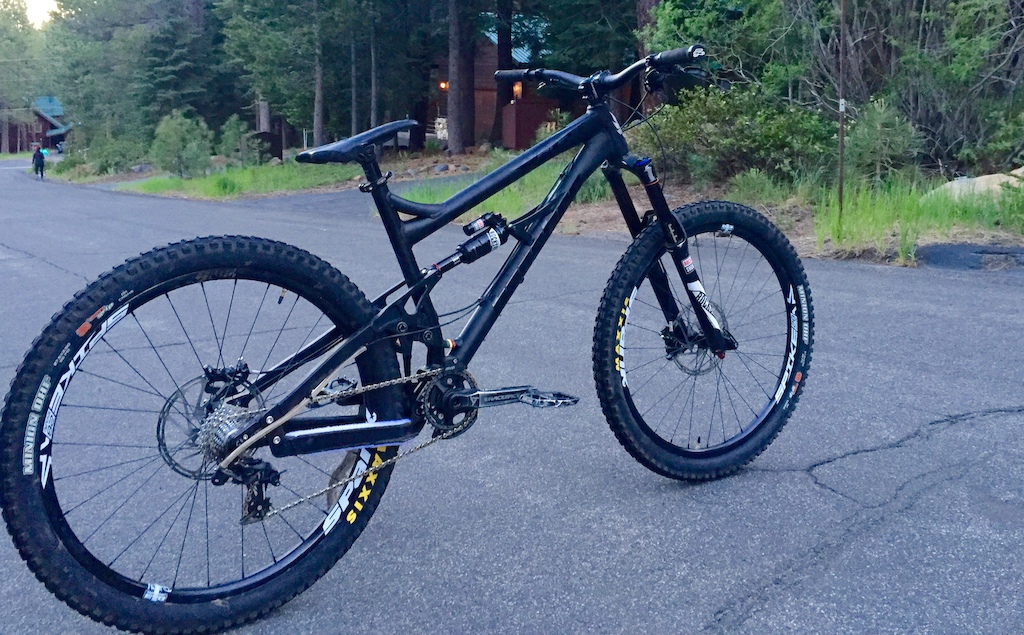 So, I turned the trail bike into a true mini DH bike... This thing is a lot of fun to ride, puts up with it like a downhill bike, light enough to throw around and have fun, she hucks!

DH tires, Xo1 DH drivetrain, new wheels, SDG I-fly 2.0 &amp; post. 5 progression bands in the back, 3 tokens up front. Head angle with offset bushings is 64.2 degrees, 17.1 chainstays, bottom bracket sitting at 12.9.
