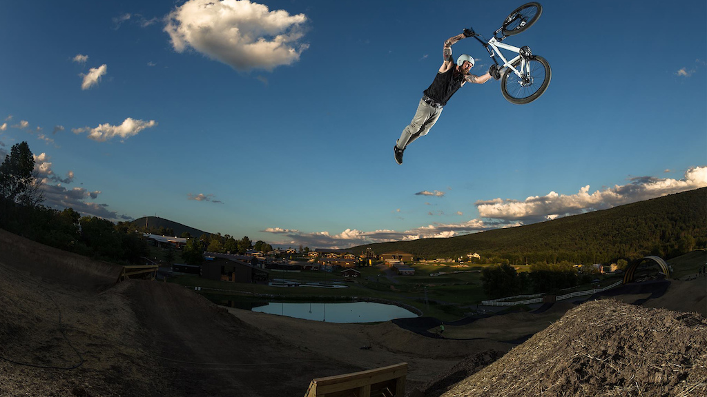 Shot during a Digital Media shoot with Justin Kosman on Woodward Camp's new MTB Slopestyle Course.