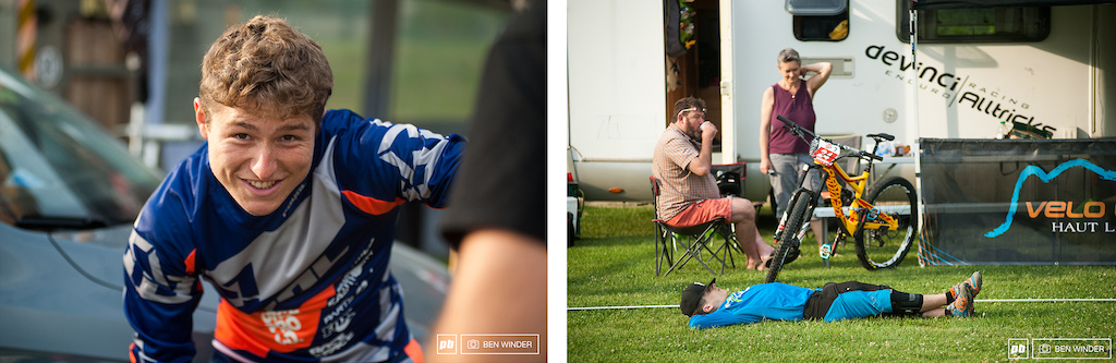 But back to this morning, Elliot Baud (left) and on the right some rest before the big day.