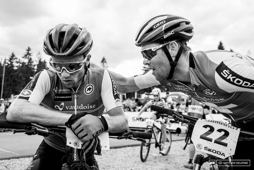 Brothers are always there with a kind word at race end.