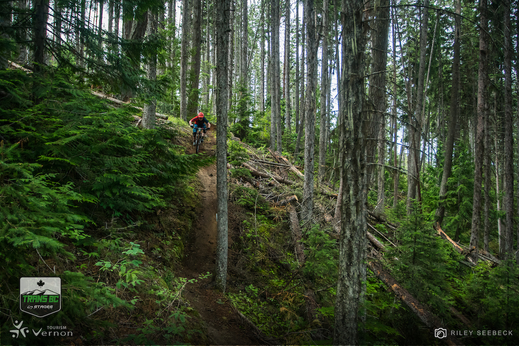 Delicious BC trail conditions lined the first and second stages of Day 1 with lush, green forests and brown loamy soil.