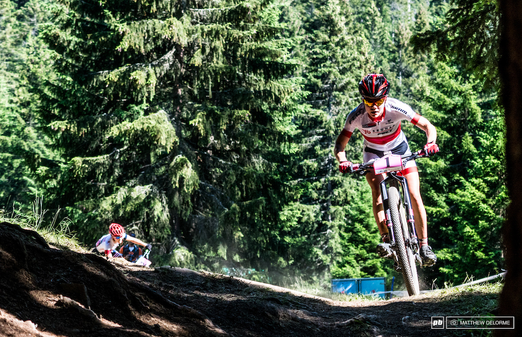 Sina Frey was back on the gas again in Lenzerheide and retained the leaders jersey after another win.