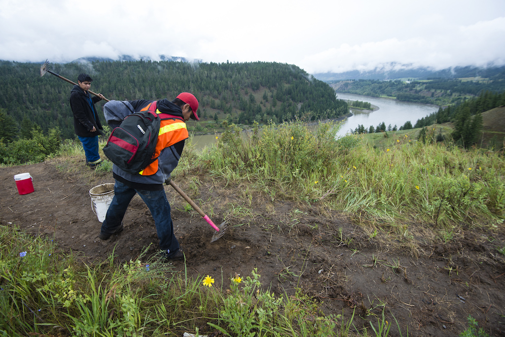Photo by John Welburn - First Nations trail crew at work