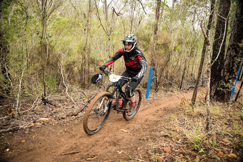 Making my out to stage 1 for the day.
Shout outs: 
- Hardside Gear 
- Just Ride Nerang 

Photos from Round 5 of the SRAM Enduro Series 2016 Toowoomba (Jubilee Park).

Photo by Element Photo and Video Productions.