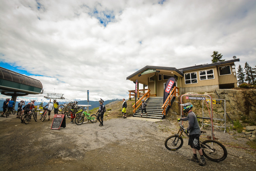Raven's Nest makes a great mid-mountain rest stop offering food, drinks, patio, tools, tubes and more