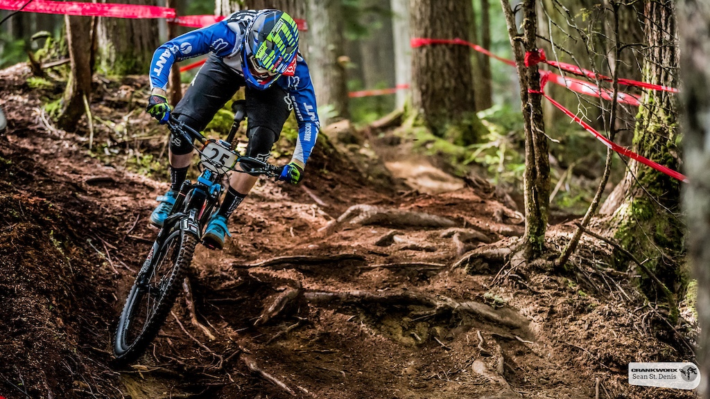 Josh Carlson on the first stage of the  SRAM  Canadian Open Enduro Presented by Specialized. In Whistler, British Columbia (Sean St.Denis)