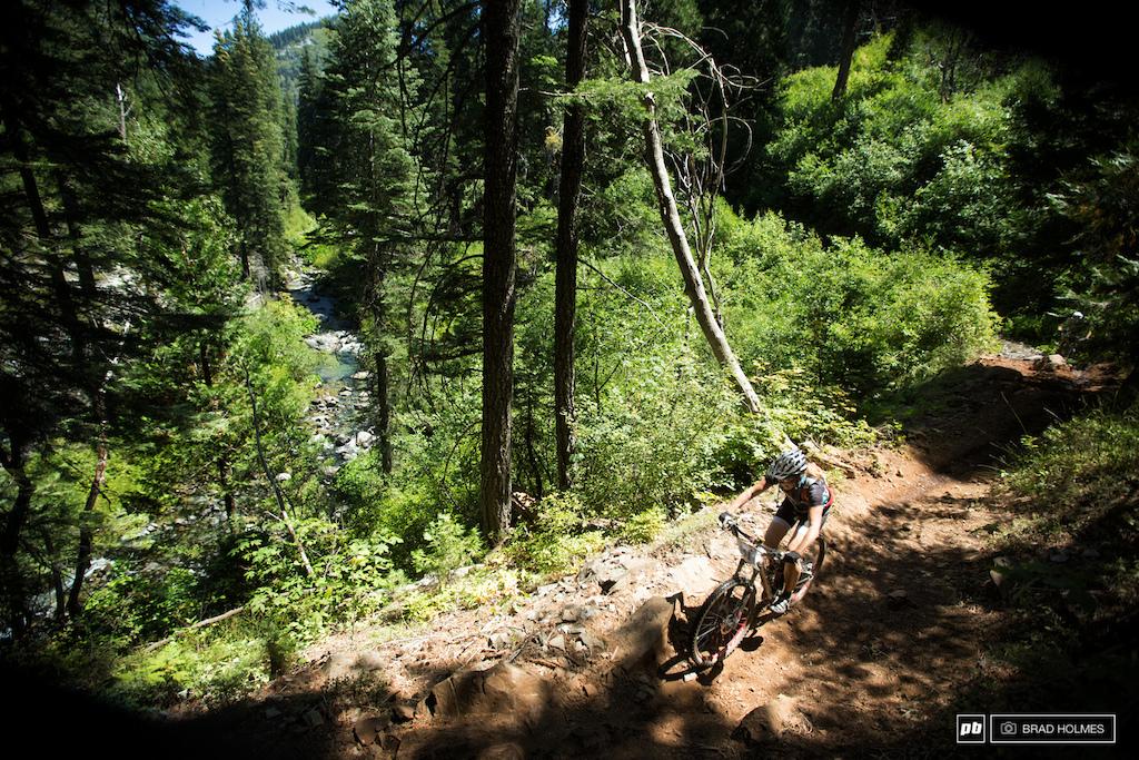 Beautiful but scary. For me the scariest trails in Downieville are the divide trails. Dozens of sections are blindingly fast with exposure to the creek looming below.