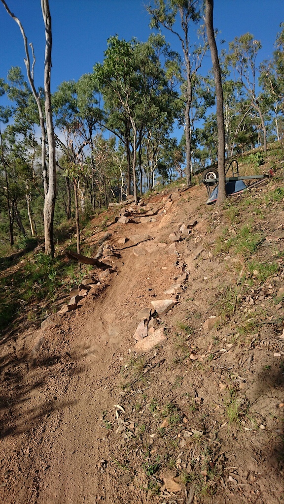 Top section between Wedgetail and Long way. New rock work, rock armoring.