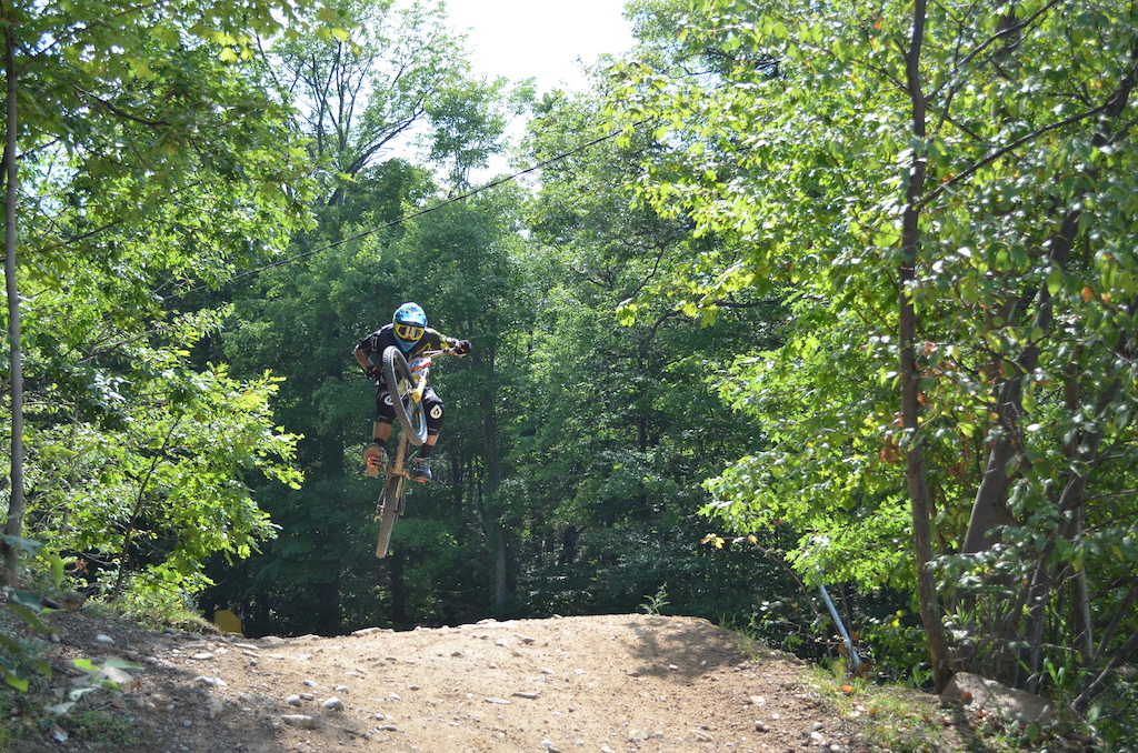 Getting some air at Mountain Creek 8-13-16 /
Hitting the step-up