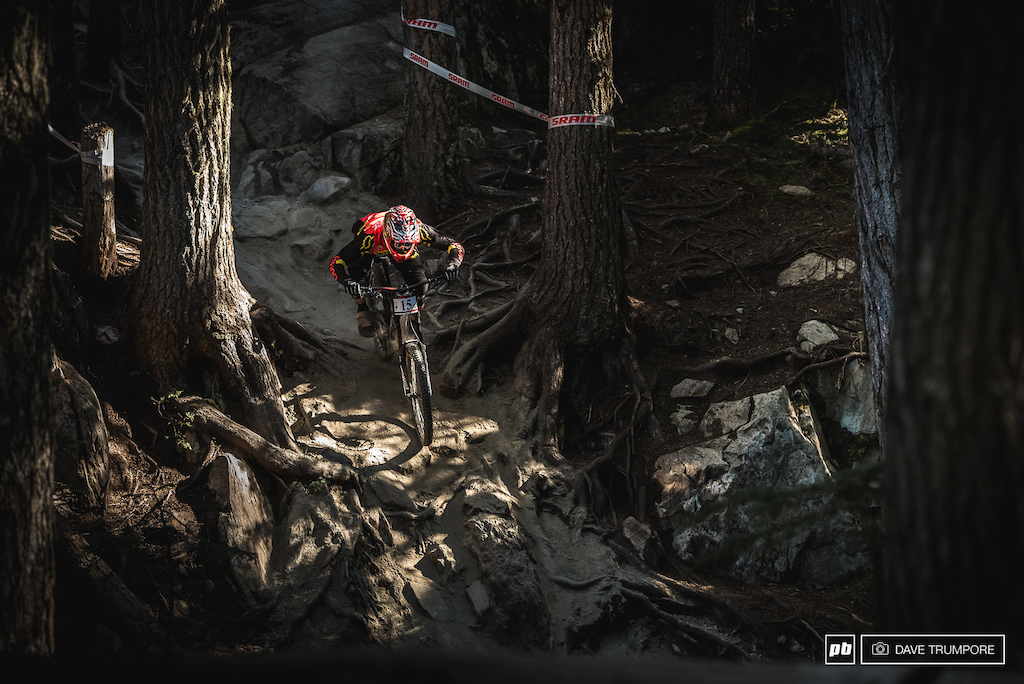 A pre-race favorite coming into Crankworx, Marl Wallace would smash his way down for 7th.