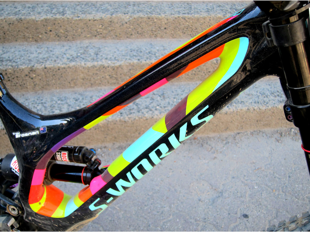 Troy Brosnan and his custom painted Whistler Crankworx edition Specialized Demo 8