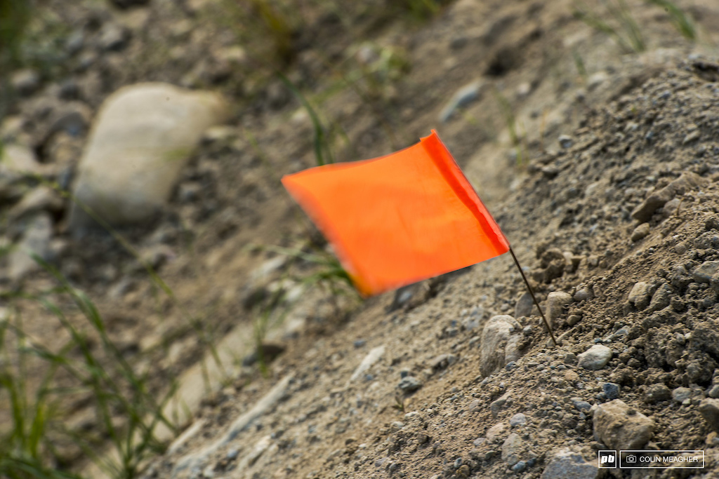 Gusty winds had competitors on edge; look a bit more closely at this ground flag and you'll see it flapping in the wind.
