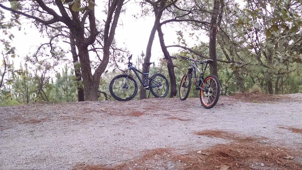 riding local trails with a friend