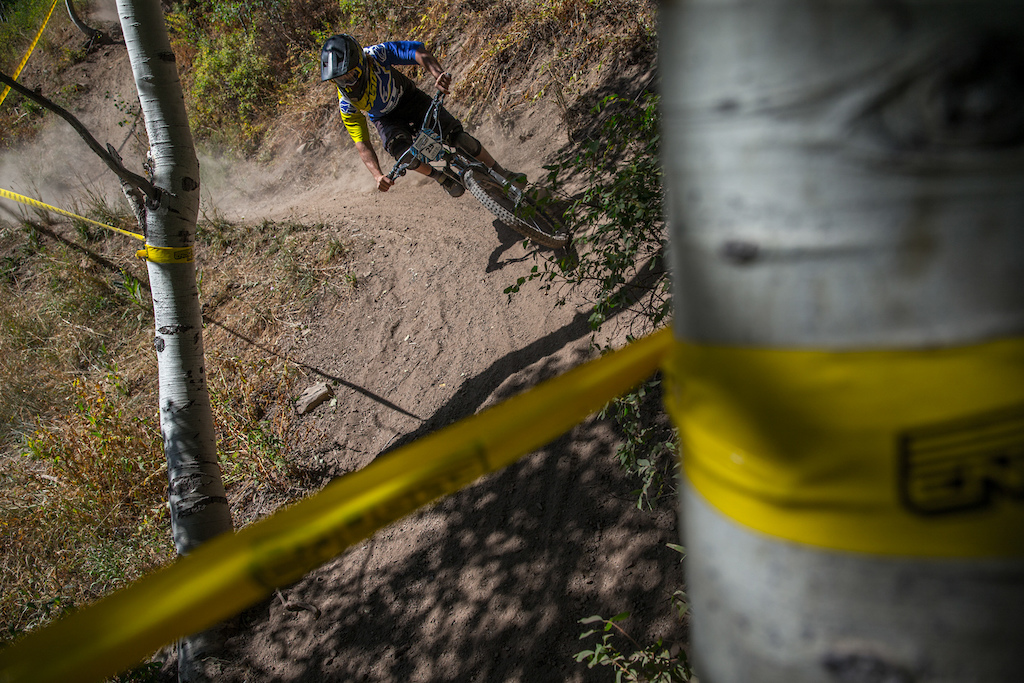 Demetri Triantafillo races Stage Two of the SCOTT Enduro Cup at Deer Valley Resort in Park City, UT on Aug. 28, 2016