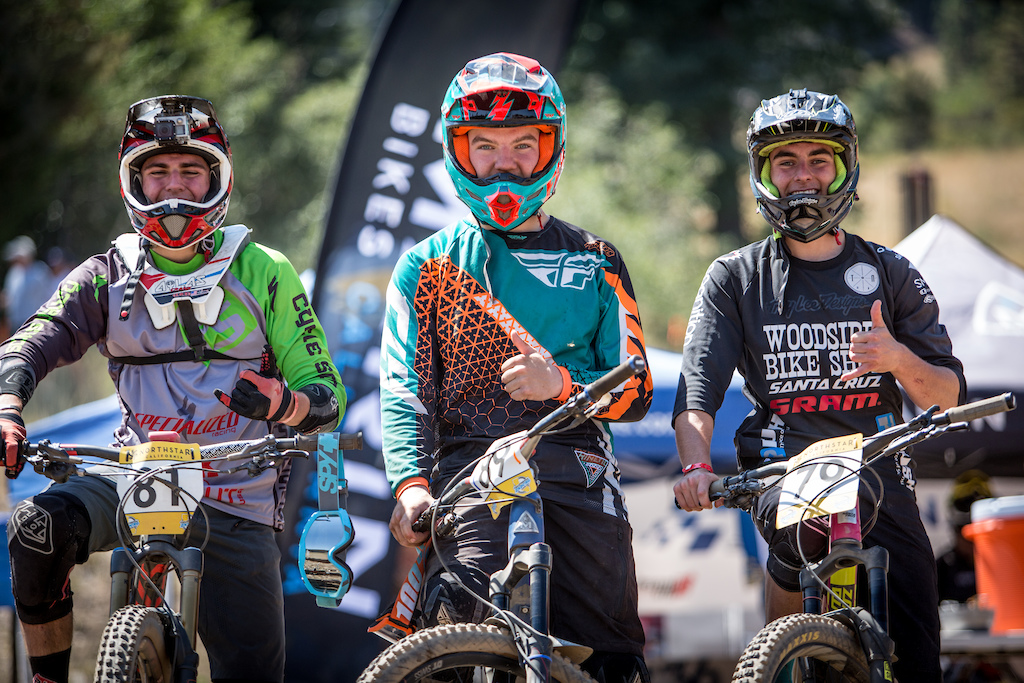 The Junior Expert Category, is so underrated.  From left to right - Nick Gallizioli, Blaise Janssen, and Paul Serra are all in the hunt for the overall.  Nick, currently leads the series, but with Serra taking the win this weekend, the final weekend in Mammoth in just two weeks will decide the who takes the series, top step.