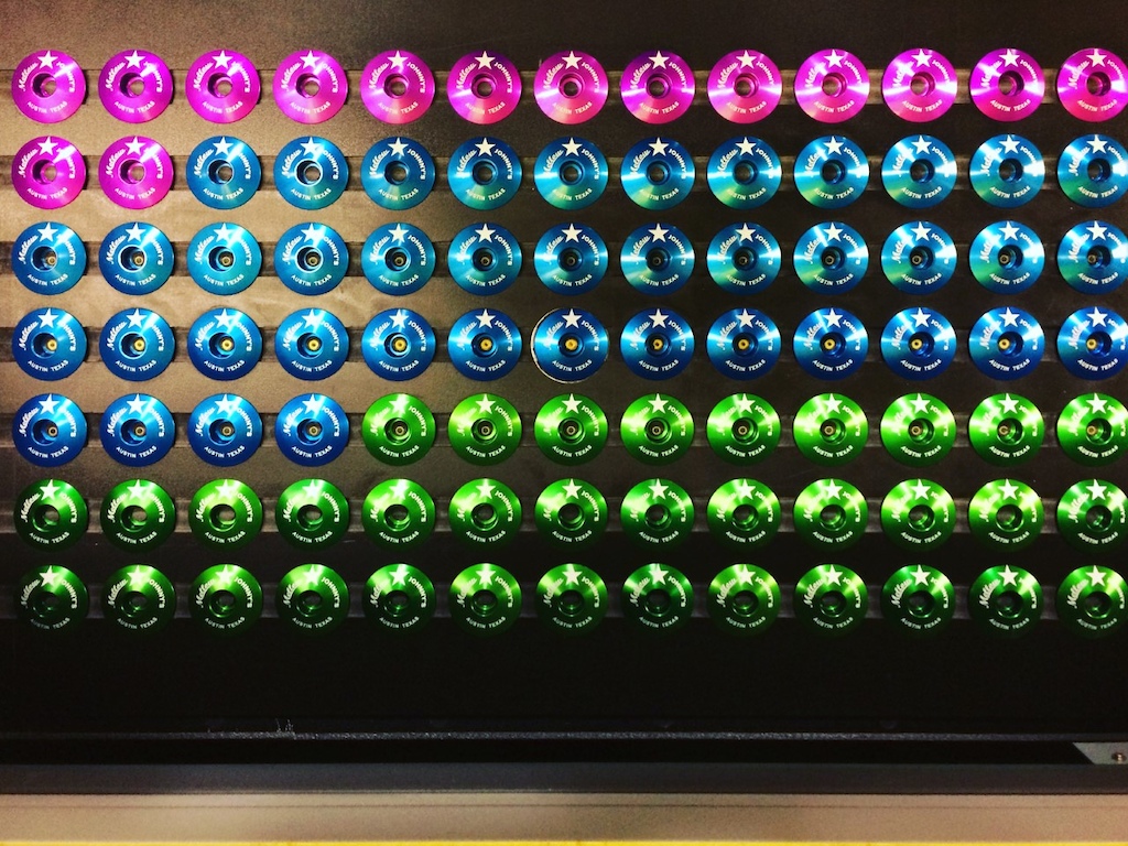 An order of traditional stem caps for Mellow Johnny's, fresh off the printer.